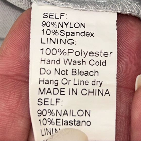 Women’s Pale Blue Lace Strapless Mini Dress w/ Waist Tie - Picture 6 of 6